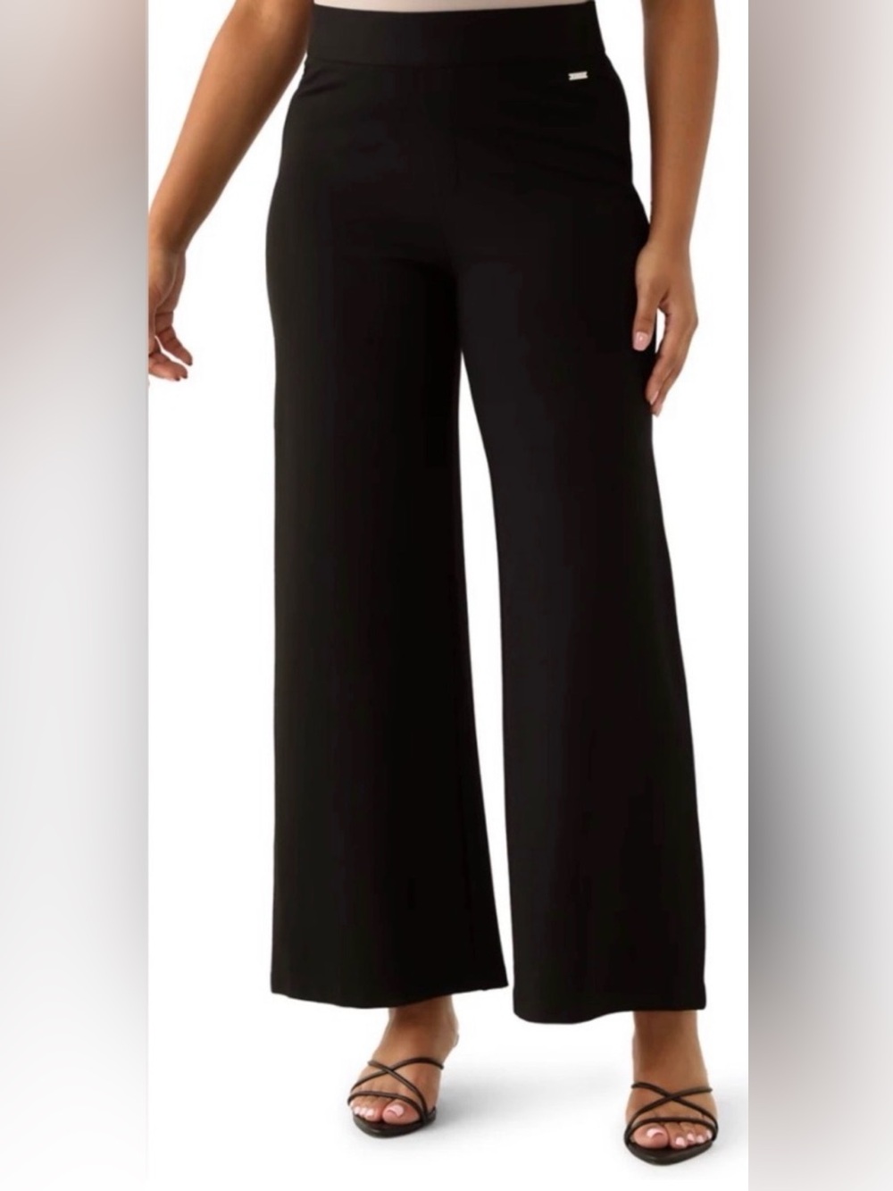 Jason Wu Black Front Seam Wide Leg Pull-On Pants Women's Medium EUC